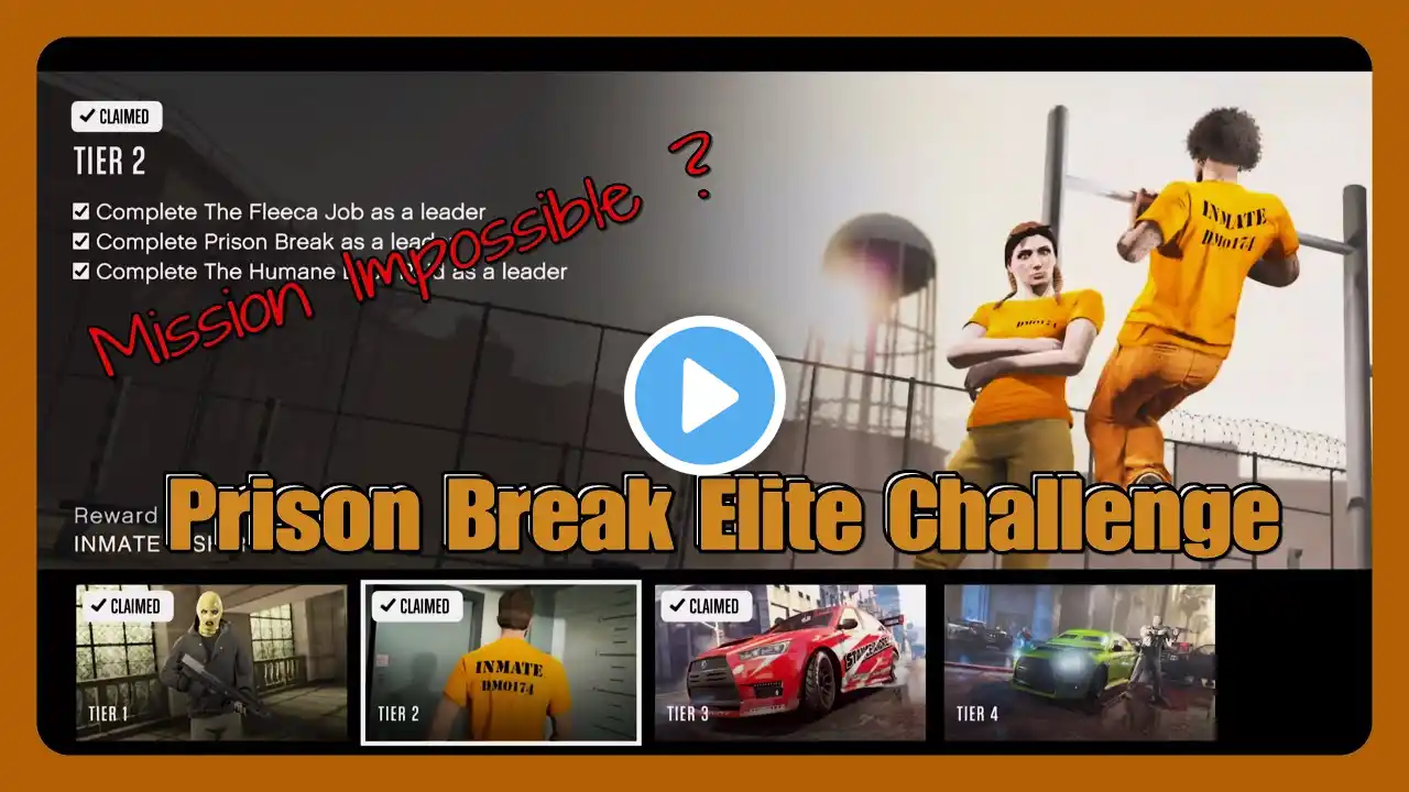 Prison Break Elite Challenge (Pilot's POV) - Tier 4 Career Progress - GTA V Online