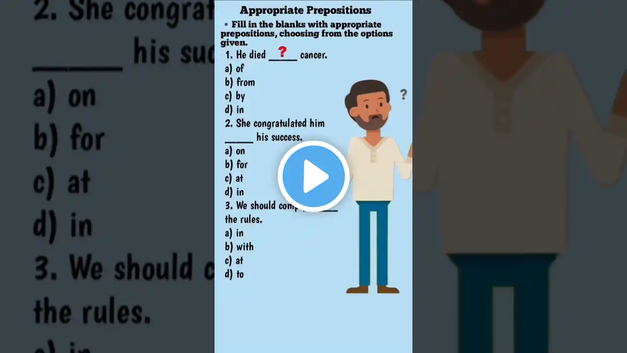 Preposition//Prepositions in English Grammar//Preposition Quiz. #viralshort