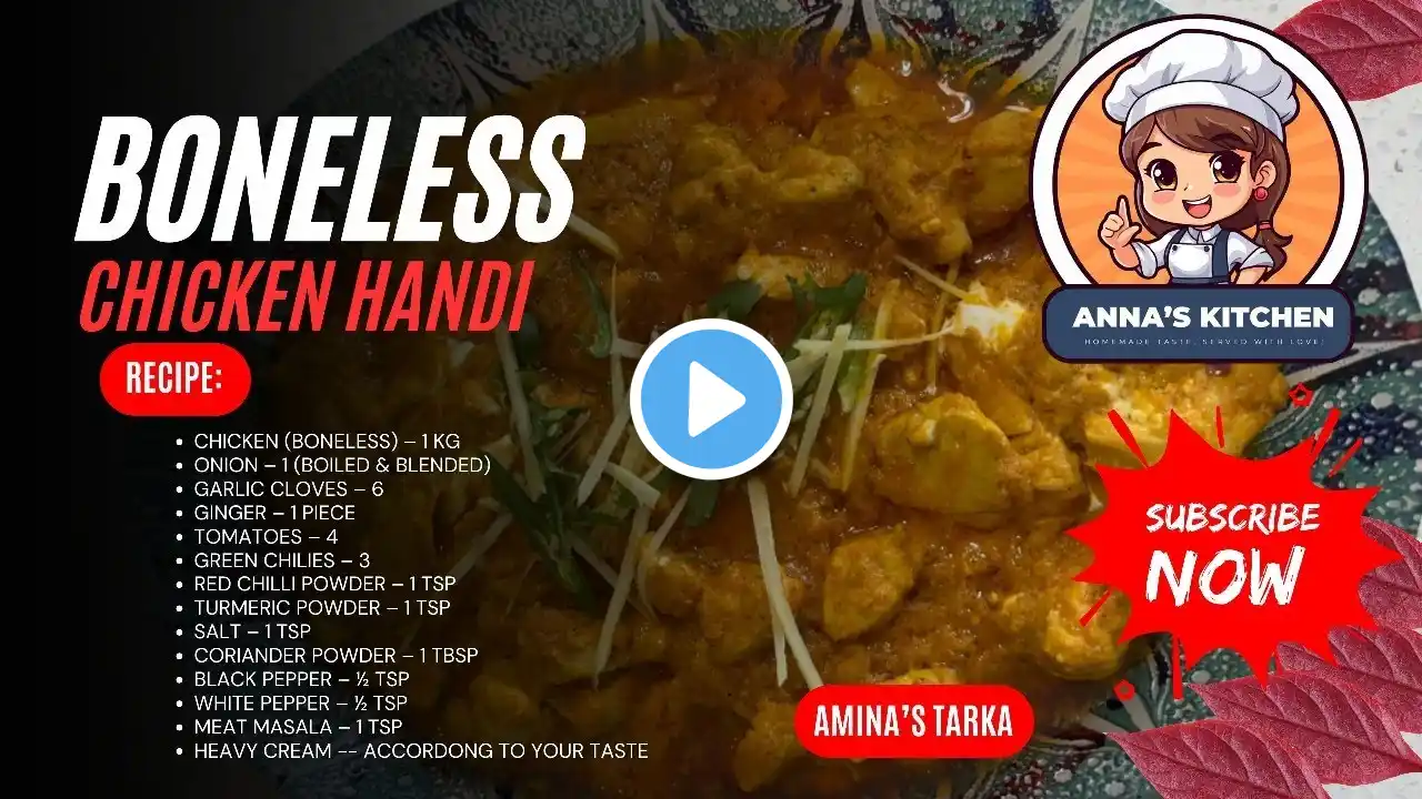 Boneless Chicken Handi Recipe – Restaurant Style at Home!