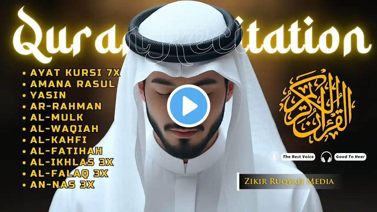 Best Relaxing Recitation | Ayat Kursi 7x,Yasin,Ar Rahman,Waqiah,Al Mulk,Kahfi,Ikhlas,Falaq,An Nas