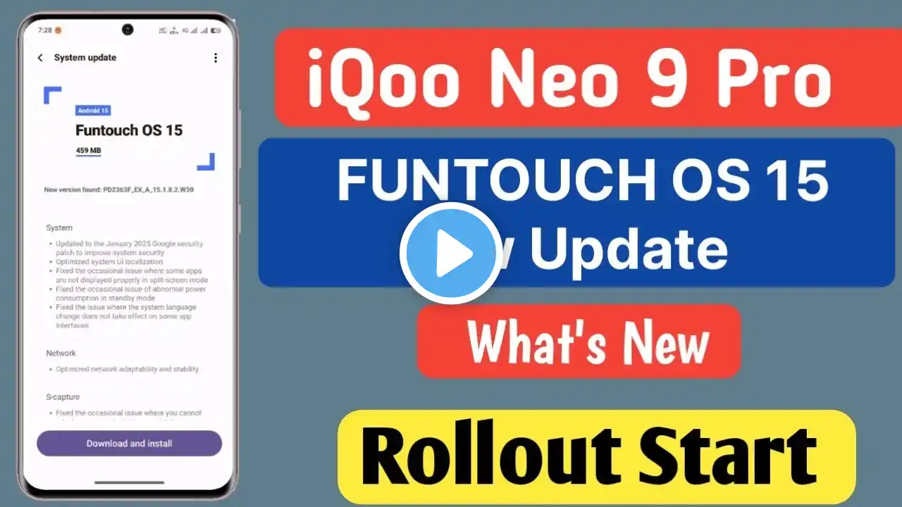 iQoo Neo 9 Pro FUNTOUCH OS 15 New January month Update Release in India |