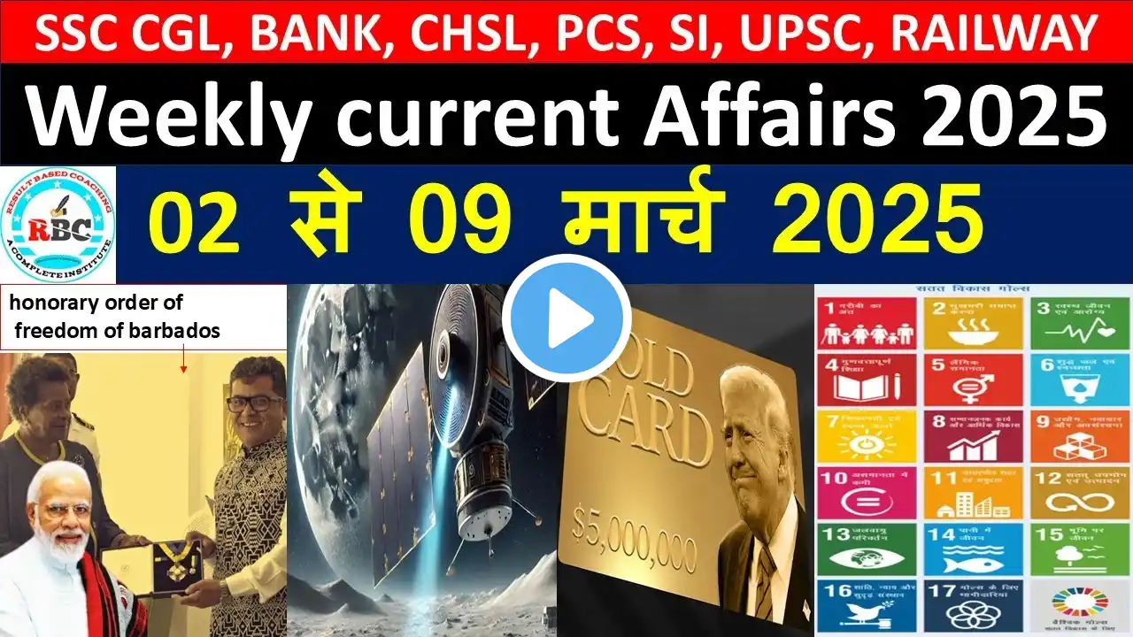 WEEKLY CURRENT AFFAIRS ,02-09 MARCH 2025 BY: ABHAY SIR