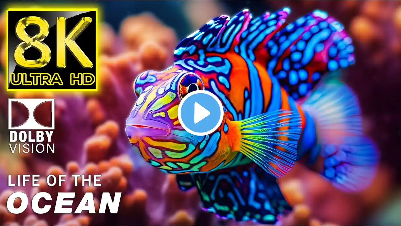 Life of the Ocean 8K ULTRA HD - 500 Marine Species with Relaxing Music and Ocean Sounds