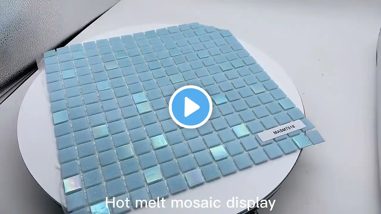 Blue iridescent hot melt mosaic