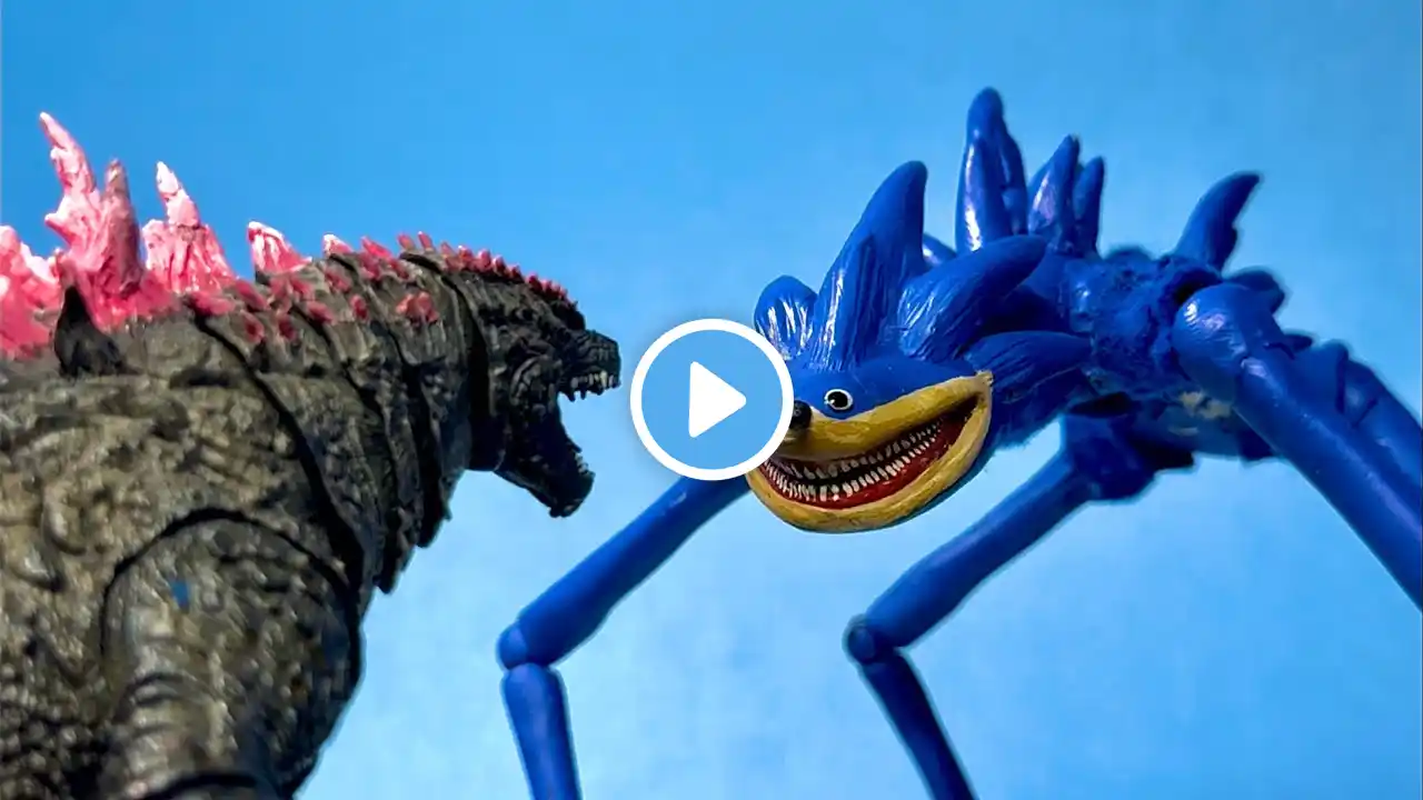 EVOLVED GODZILLA VS SHIN SONIC Stop Motion battle