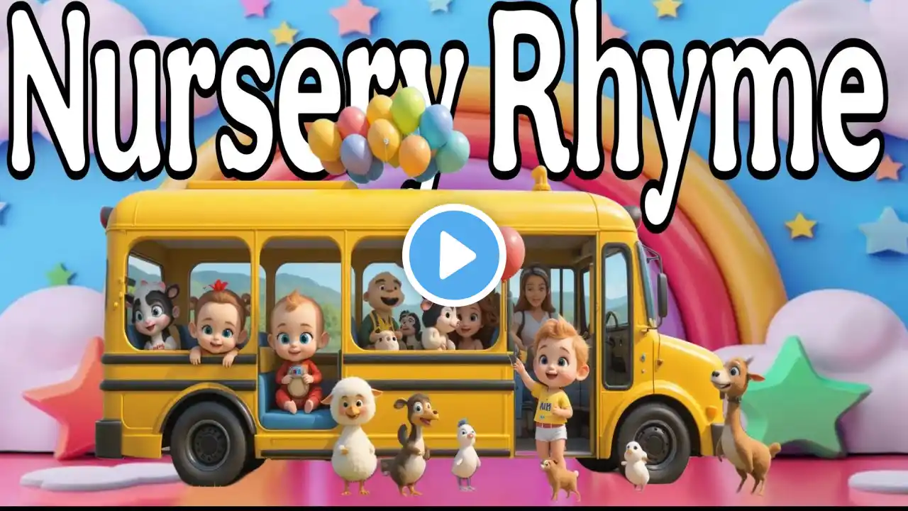 Wheels on the bus🚌 nursery Rhyme & Kids Songs Animal version