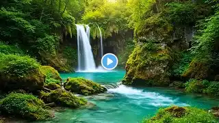 Crystal Blue River & Waterfall Melody | ASMR Water Sounds for Mindfulness & Inner Peace 🍃💙🧘