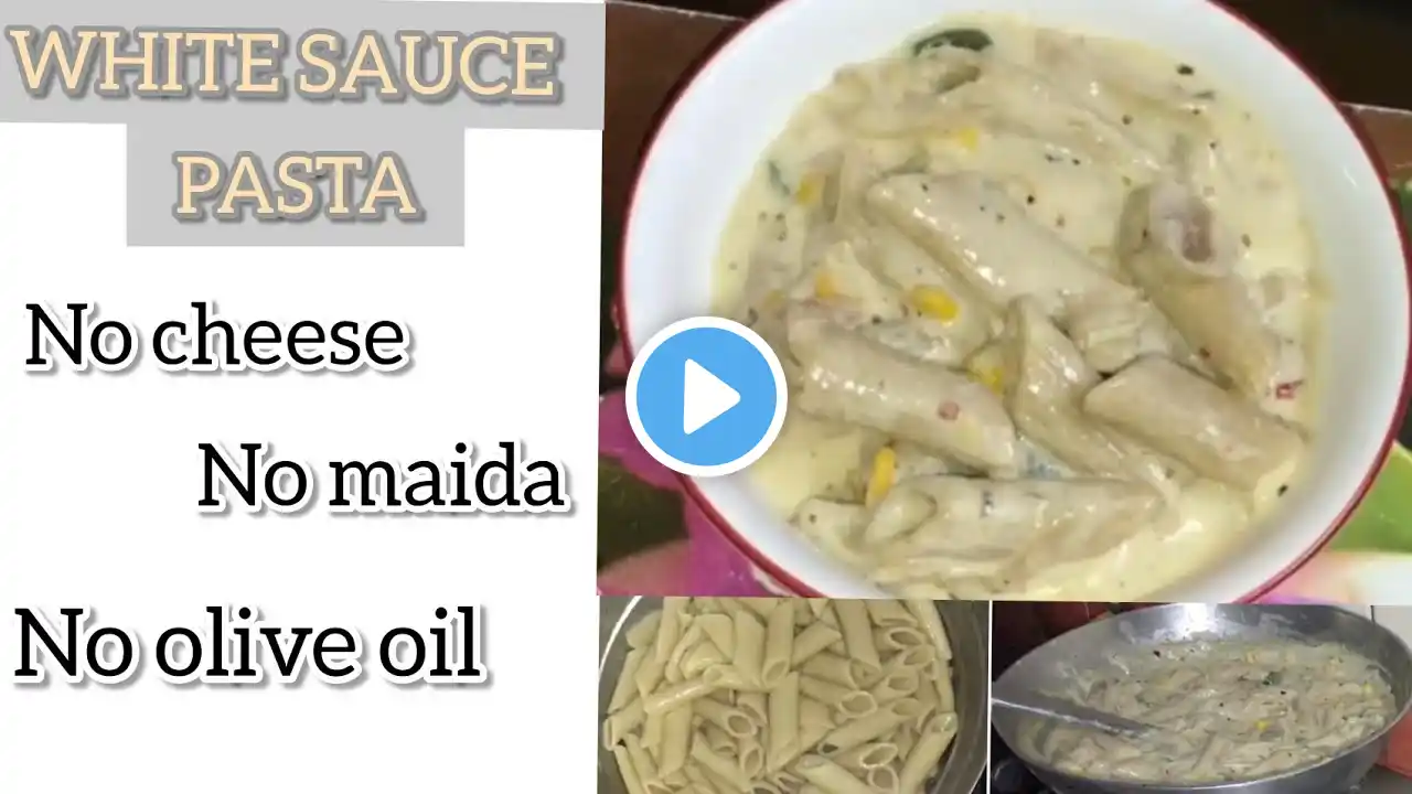 WHITE SAUCE PASTA RECIPE | HEALTHY AND TASTY WHOLE WHEAT PASTA | No Maida , No Olive oil , No Cheese