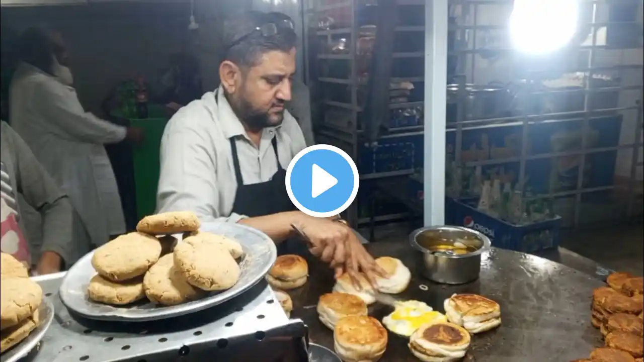 Karachi ka Famous Bun Kabab | Egg Anda Shami Bun Kabab | Street Food