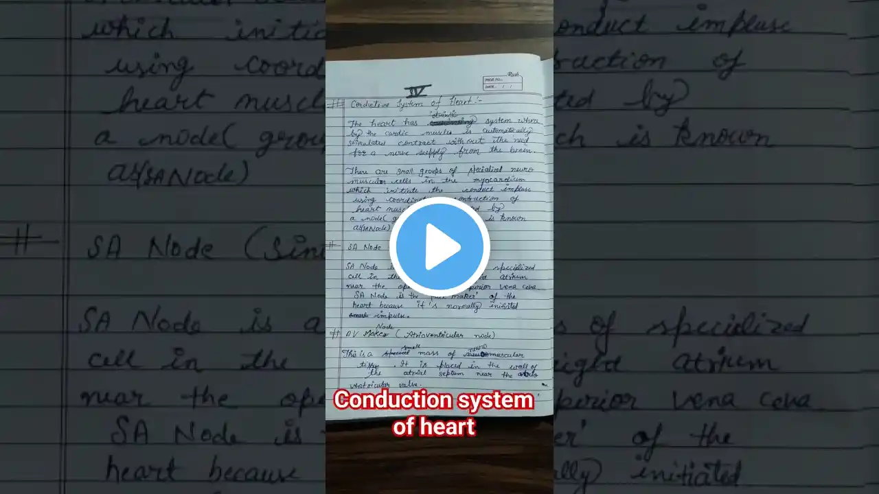 Conduction system of heart || Human anatomy and physiology || #youtube shorts