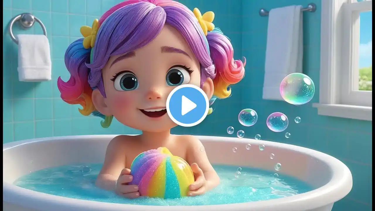 Splish, Splash, A Rainbow Bath | Fun Nursery Rhyme for Kids | Colorful Sing-Along Song