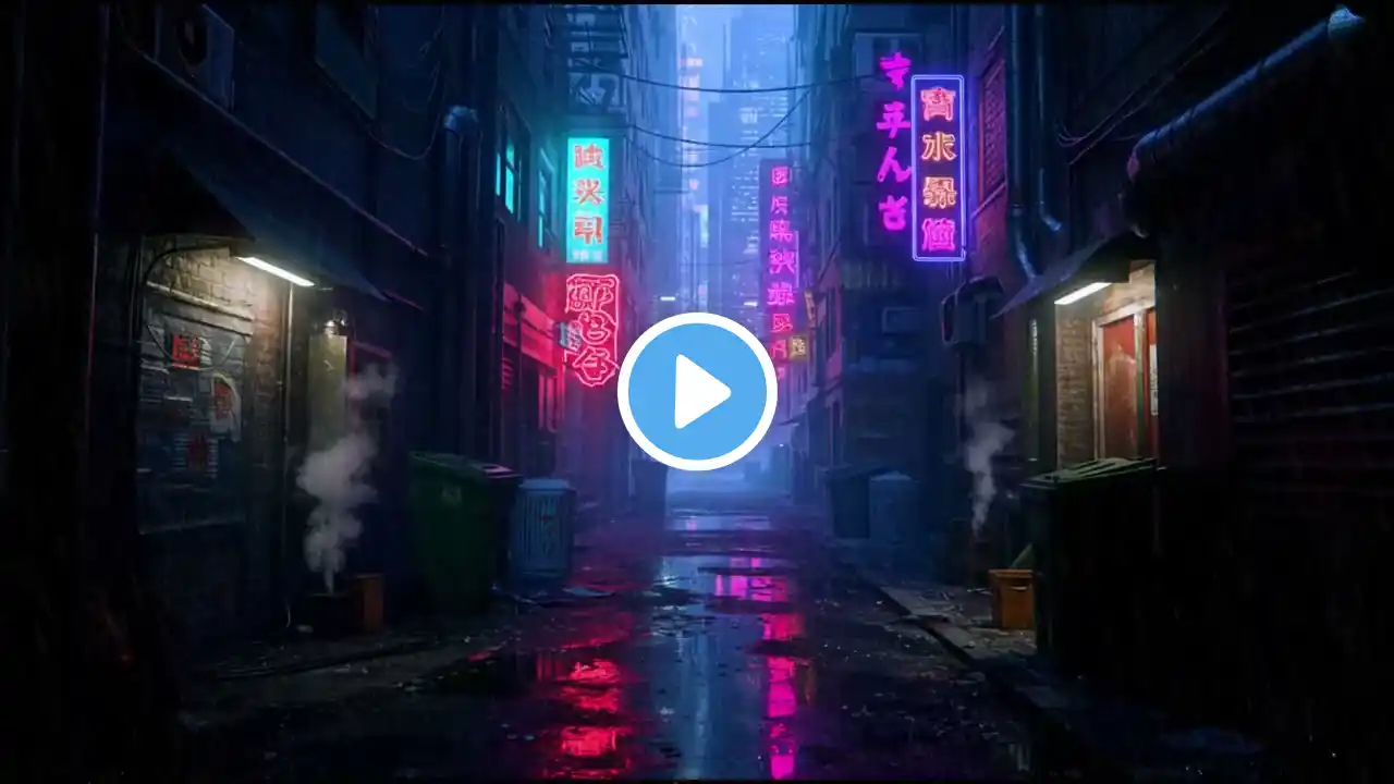 Thunderstorm Sounds for Sleeping | Relaxing Rain & Cyberpunk Ambience