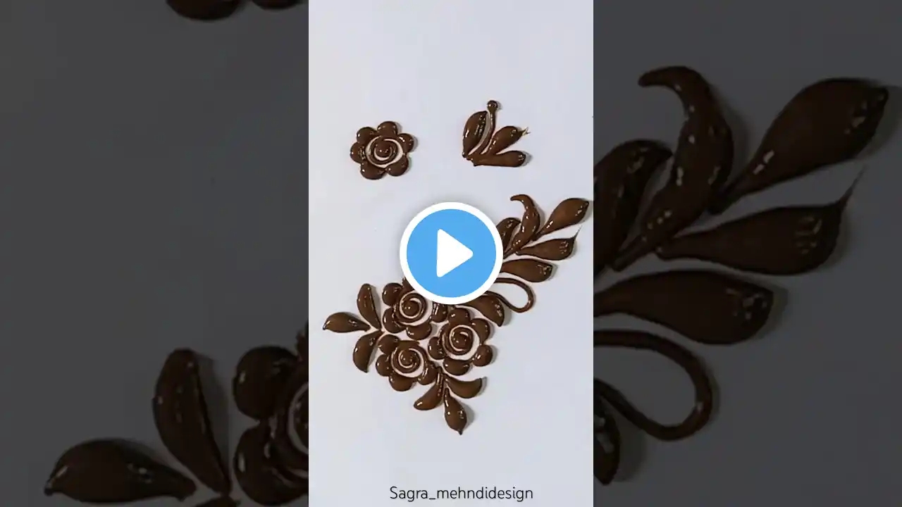 learn by #sagra_mehndidesign Drop mini rose and leaf punch mehndi #shorts #trending #viralvideo