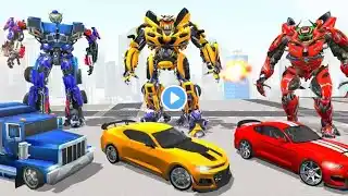 Optimus Prime Multiple Transformation Jet Robot Car Game - Android Gameplay