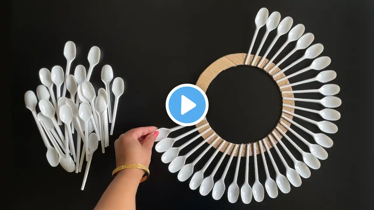 Beautiful Wall Hanging Craft Using Plastic Spoons / Paper Craft For Home Decoration / DIY Wall Decor