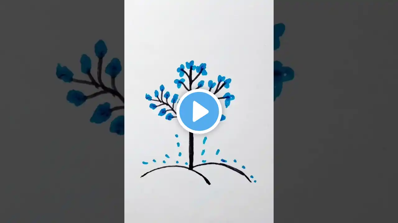 easy tree drawing #shortsfeed #shortvideo