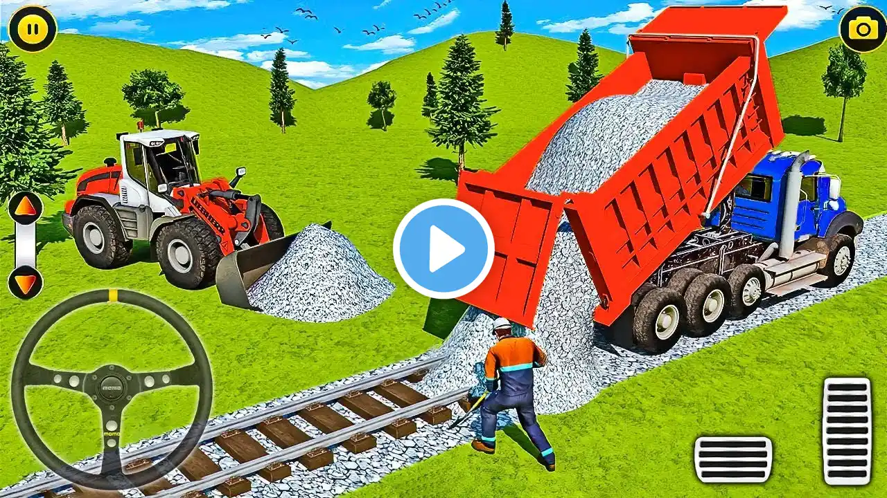 Railroad Builder Excavator Simulator 3D - JCB Train Road Construction Game #2 - Android Gameplay