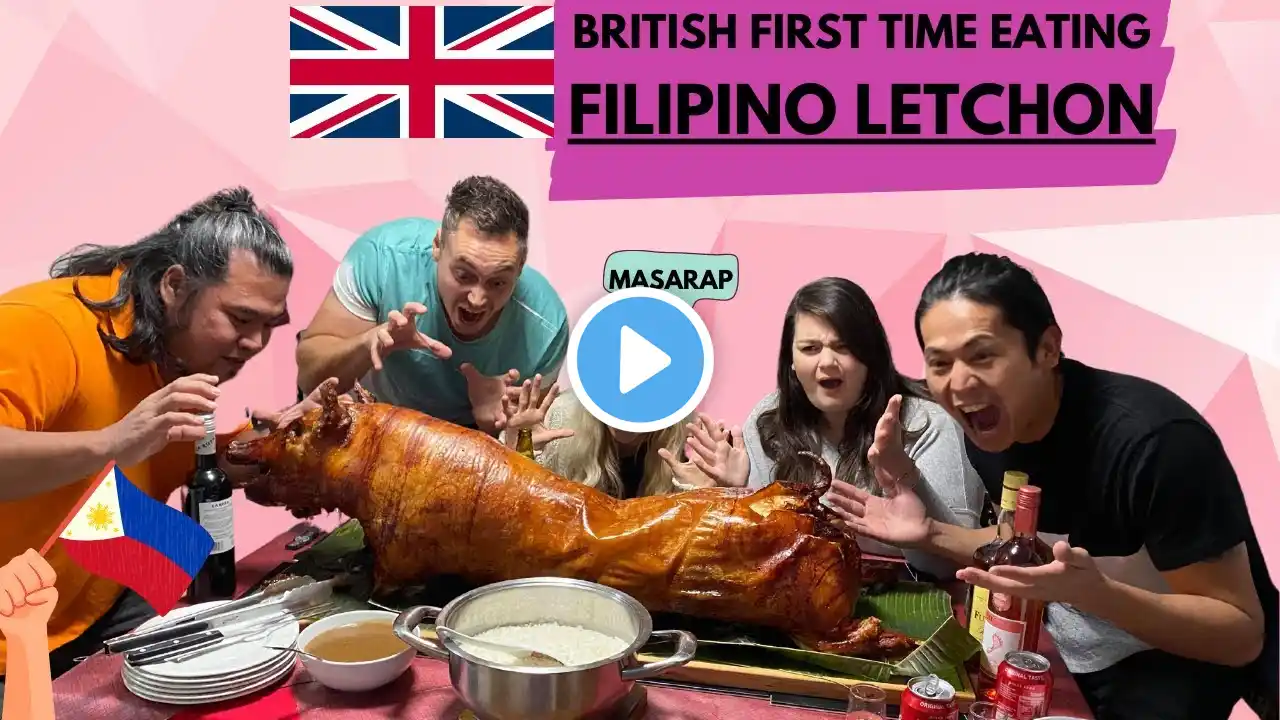 British Friends Eat Filipino Letchon For the First Time | Letchon Mukbang