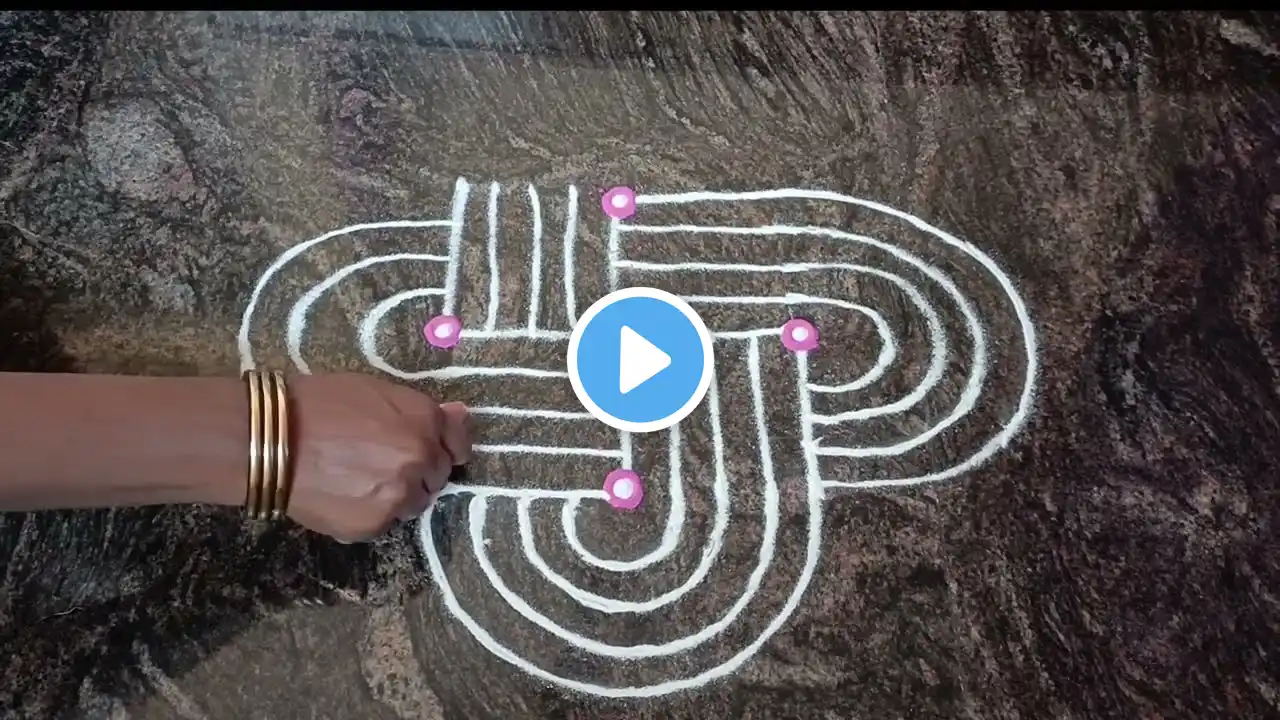 Satisfying Rangoli Designs/ 3*3 रंगौलि/Beautiful rangoli Muggulu/Friday Kolam/Traditional Alpona/