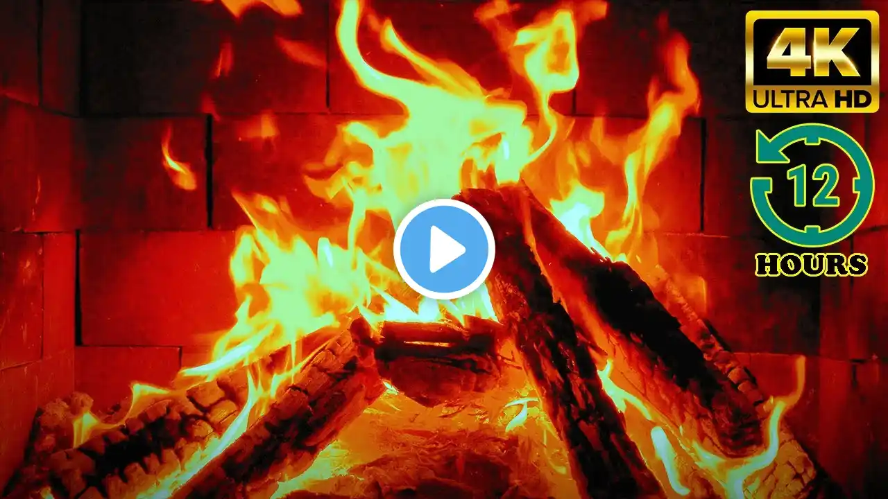 ⋆✩🔥 Cozy Fireplace 4K (12 HOURS). Best 4K Fireplace with Crackling Sounds TV Screensaver 🔥✩⋆