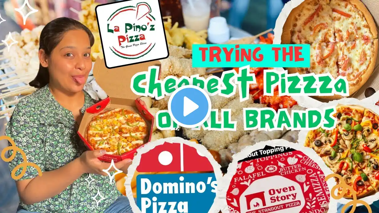 Eating the *CHEAPEST PIZZA* from “EVERY” Brand  for a day😍 #brands #review #pizza #pizzalover