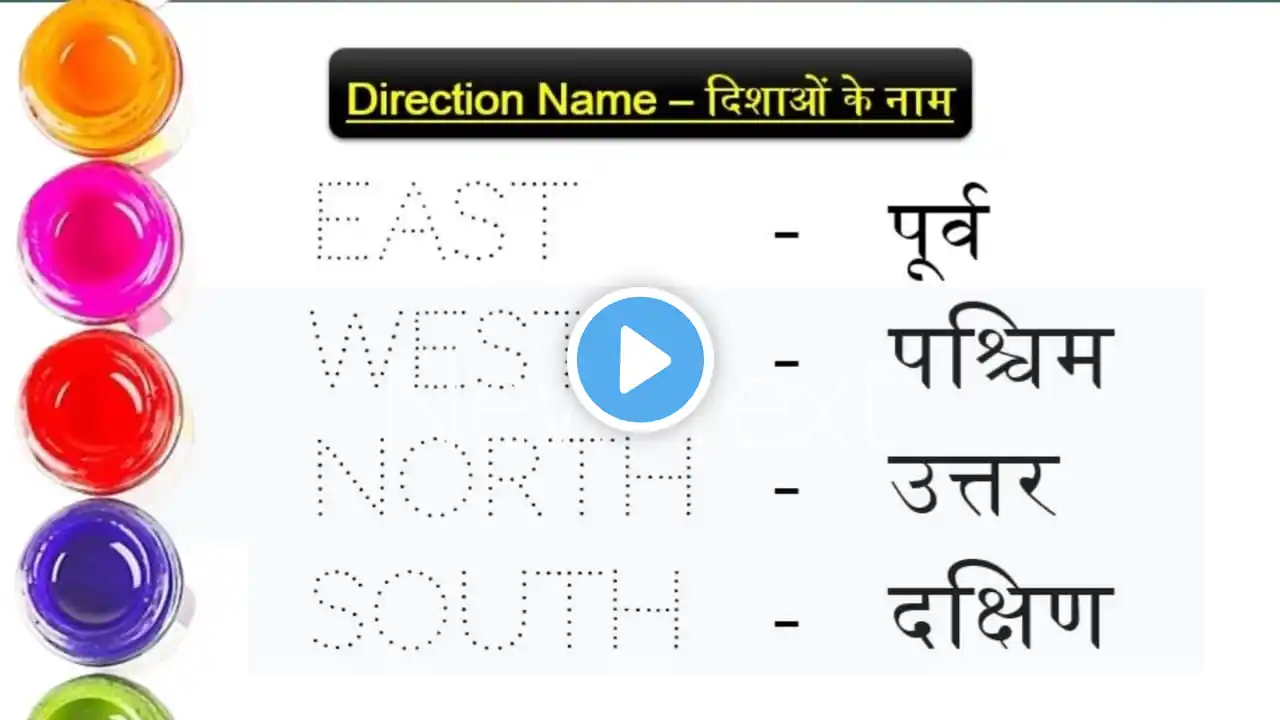 Direction name😃दिशाओं के नाम || Direction name hindi and english #learn #study