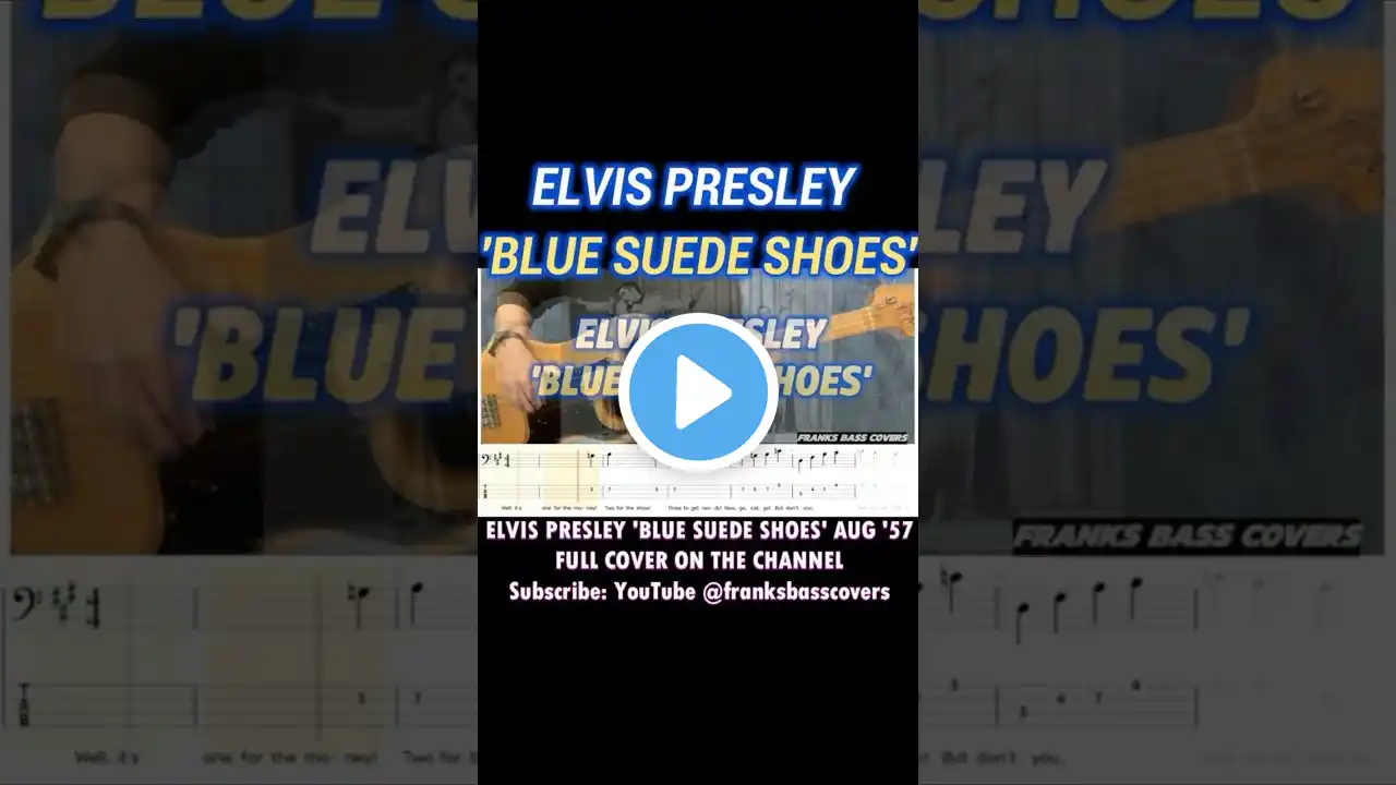 BLUE SUEDE SHOES - ELVIS PRESLEY - FRANKS BASS COVERS #shorts