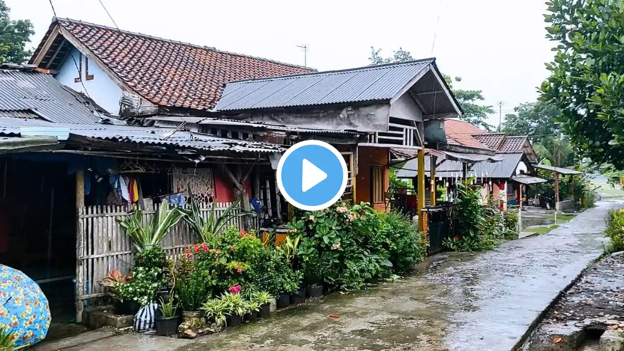 Walking in the Rain in Beautiful Mountain Village Life | Very Refreshing for Sleeping