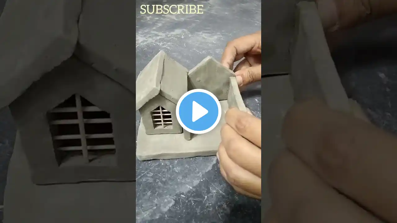 DIY How To Make Miniature Clay Hut || Mitti Ki Jhopri || #shorts #youtubeshorts #diy #clayart #viral