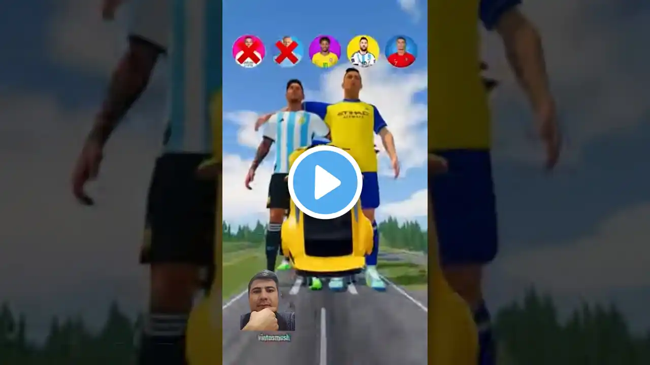 🚘CR7 vs MESSI vs NEYMAR vs HAALAND vs MBAPPE ⚽ #trending #beamngdrive #shortvideo