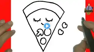 كيف ترسم بيتزا كيوت وسهلة خطوة بخطوة / رسم سهل / تعليم الرسم للمبتدئين || Cute Pizza Drawing