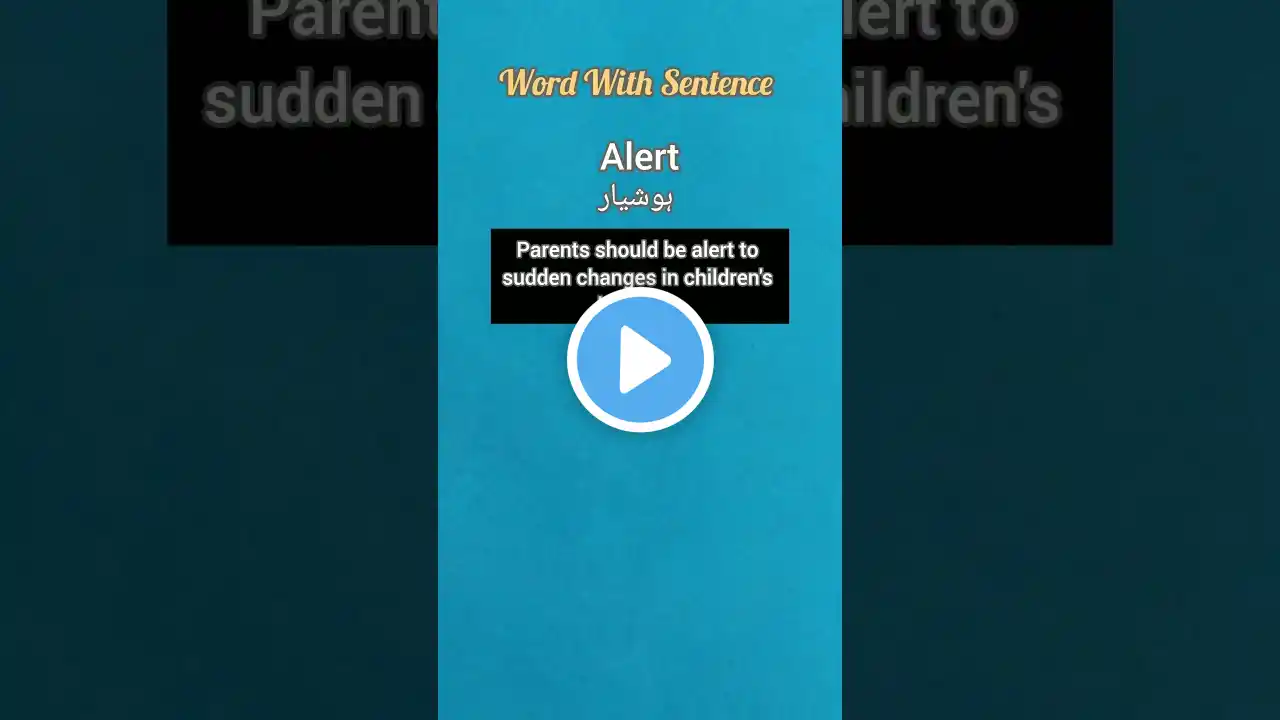 Alert word urdu meaning with sentence🙂 #studystudio92😍 #shortsfeed #alert #englishgrammar