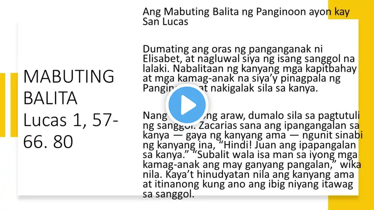 Mga Pagbasa para sa June 23, 2022 Tagalog Bible Reading