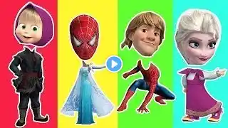 Wrong Heads Spiderman Disney Princess Frozen Elsa Masha Finger Family Rhymes For Kids