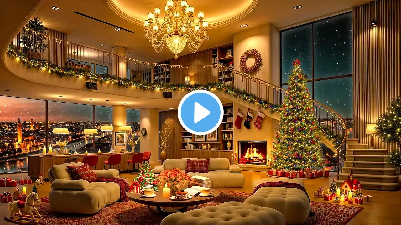 Luxury Christmas Apartment Ambience in London 🎄 Ethereal Jazz Saxophone Music to Relax, Deep Sleep 🎷