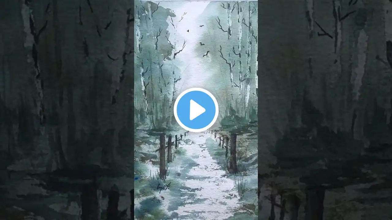 Easy Birch Trees - Watercolour for beginners #birch #watercolor #art #easywatercolortutorial