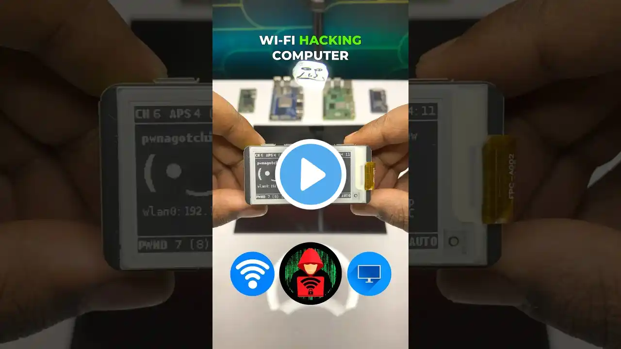 World’s Smallest WiFi Hacking Pwnagotchi Computer using Raspberry Pi #shorts #gadgets #tech