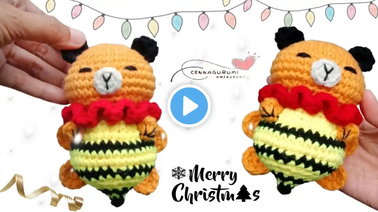 🎄 Crochet Christmas Ornaments ‼️ Crochet Bear Bee No Sew For Beginners ‼️Christmas Plushies Crochet