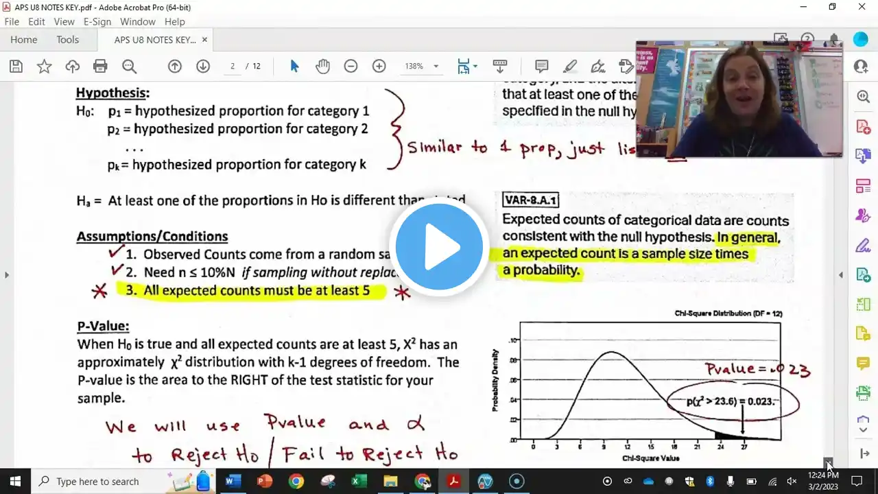 Topic 8.1-8.3 ChiSquared Goodness of Fit Tests - AP Statistics