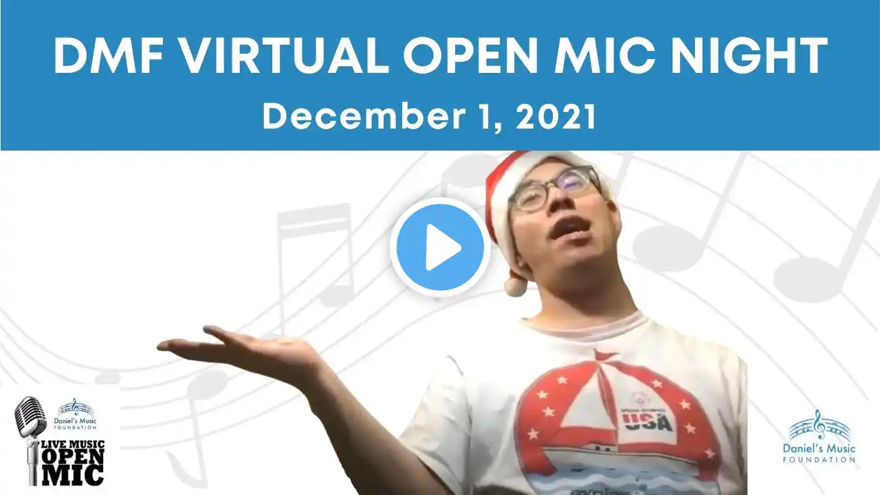 DMF Virtual Open Mic Night on December 1, 2021