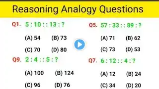 Analogy | Number Analogy | Exam Missing Number | Resoning Questions | Reasoning tricks | Reasoning