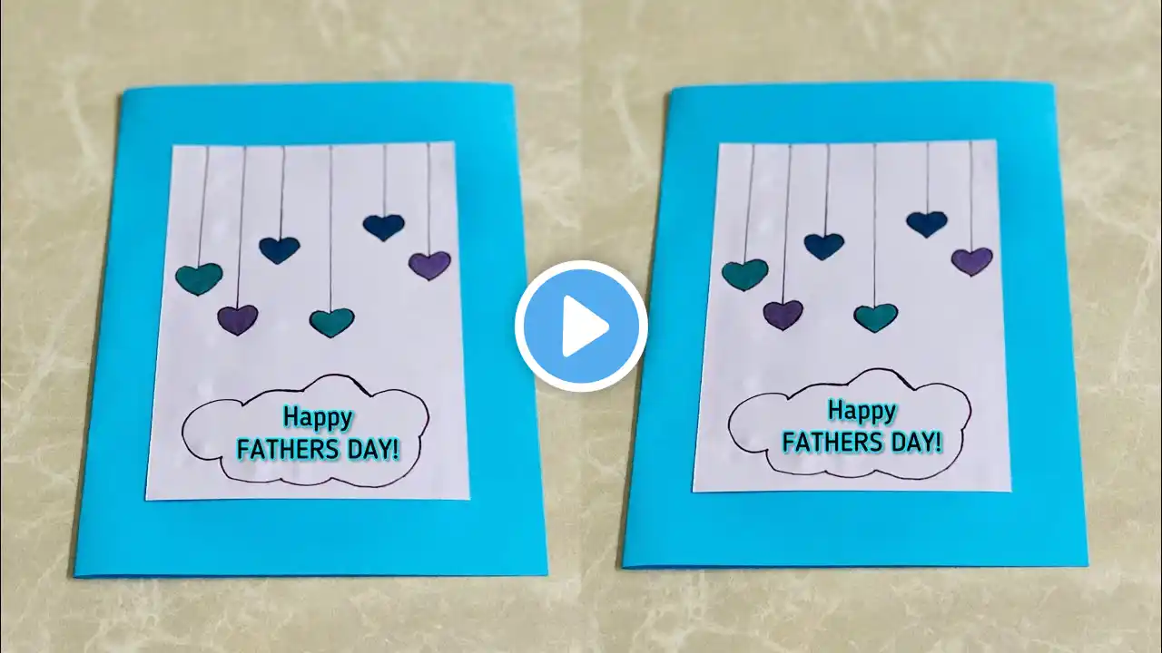 Beautiful Fathers Day Card🥰💙 Easy Card for DAD #shorts #short #ytshorts #papa #fathersday #viral