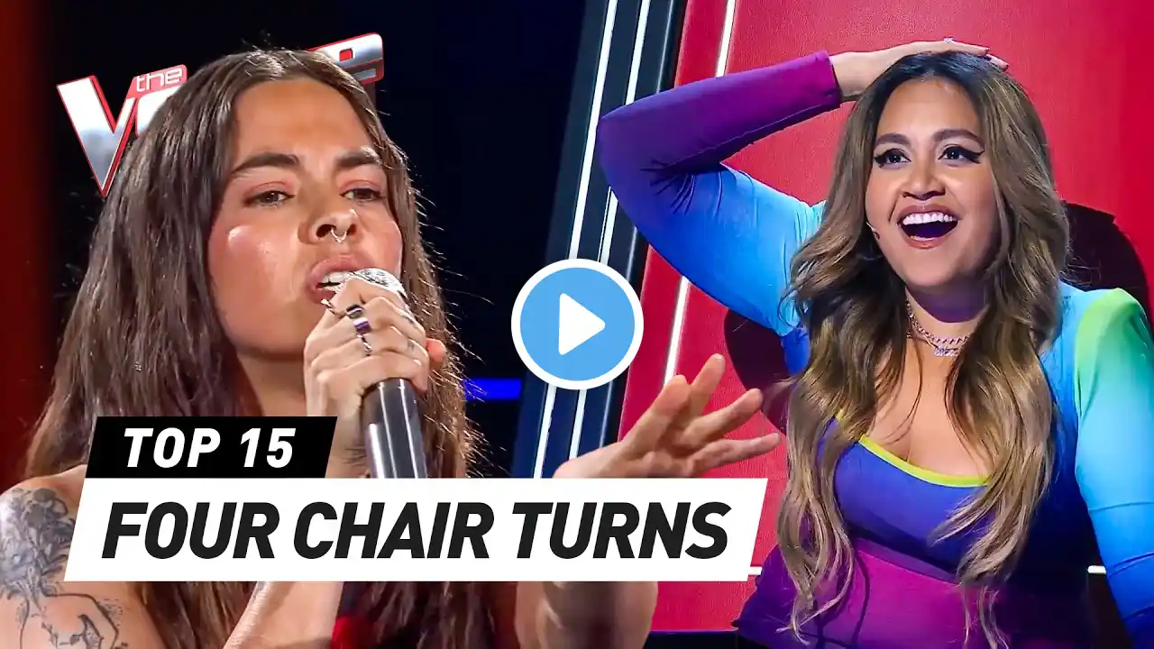 Jaw-Dropping 4-CHAIR-TURN Blind Auditions on The Voice