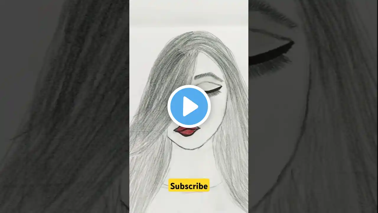 How to draw girl face drawing 🥰 pencil sketch #facedrawing ✨#cute#shorts#ytshorts 💫