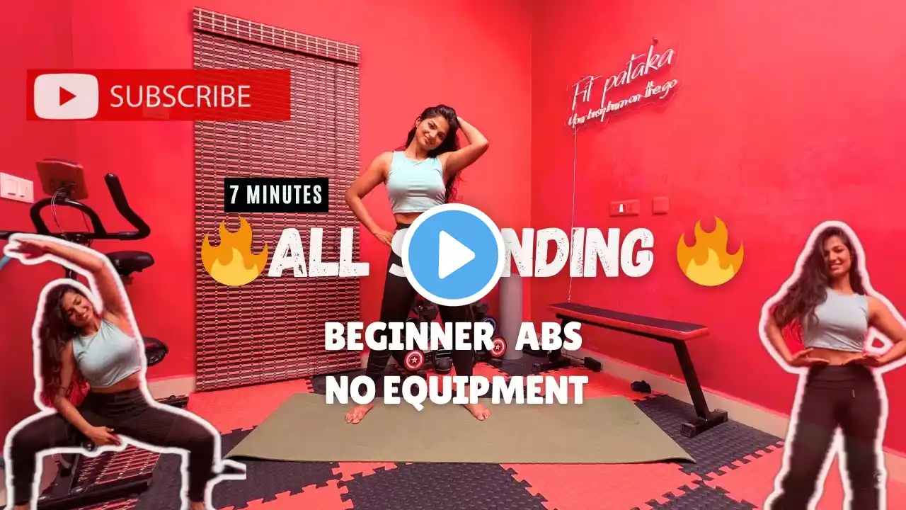 🔥 STANDING ABS WORKOUT| 7 Minutes - FAT LOSS🔥 ( Beginner & No equipment)- DAY 1