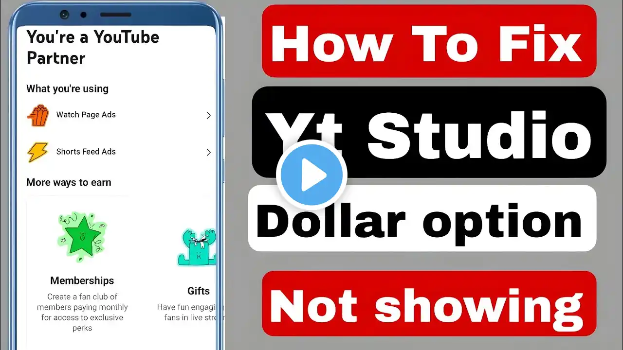 today yt studio dollar not showing earn section l 2025 Feb 12 dollar not show yt studio earn option