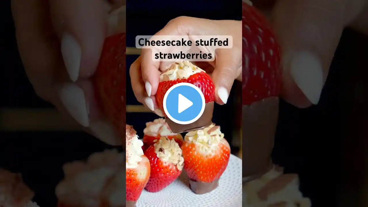 Quick and easy Cheesecake-Stuffed Strawberries!