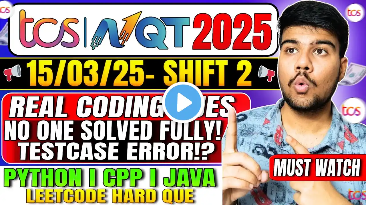 🚀 TCS NQT 2025: Exact Coding Questions & Solutions | 15 March Shift 2