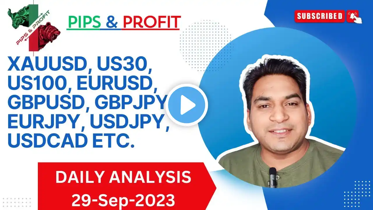 DAILY ANALYSIS IN HINDI|29-Sep-2023|ok GOLD|OIL|NASDAQ|US30|CHFJPY|GBPUSD|GBPJPY|USDJPY etc.