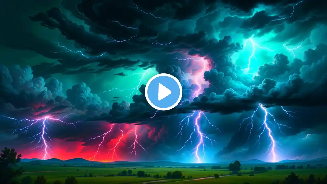 Night Heavy Rain and Pure Thunder | Try Listening for 5 Minutes Reduce Insomnia | BLACK SCREEN